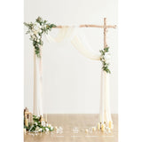 Artificial Wedding Arch Flowers Kit Pack Of 4, 2Pcs Hanging Silk Flowers Arrangement 2Pcs Chiffon Drapes Ceremony Spring Fake Rose Arbor Backdrop White Sage Floral Party Outdoor Decor