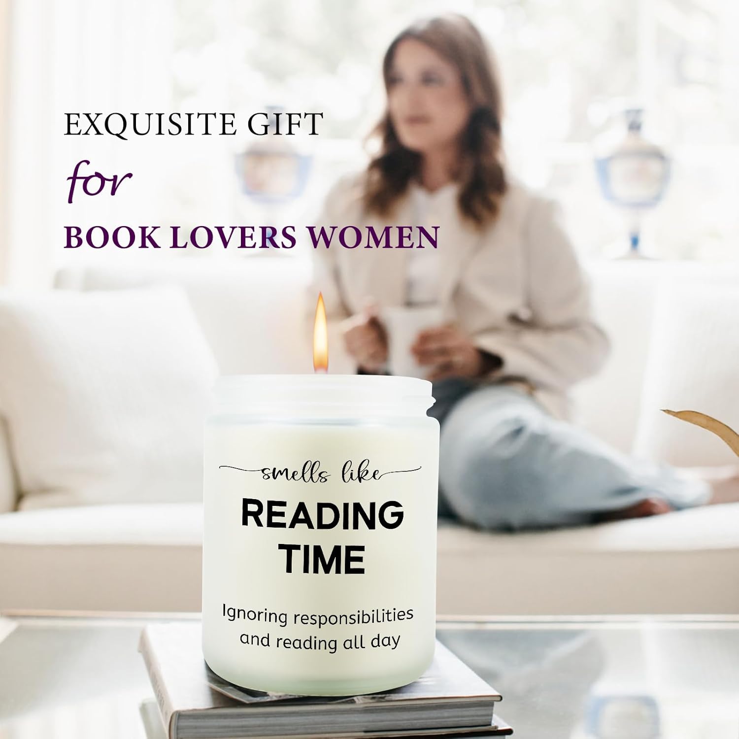 Book Lovers Gifts Candle Women Funny Bookish Accessories Club Themed Gifts For Librarian Book Lovers Women Reader Bookworm