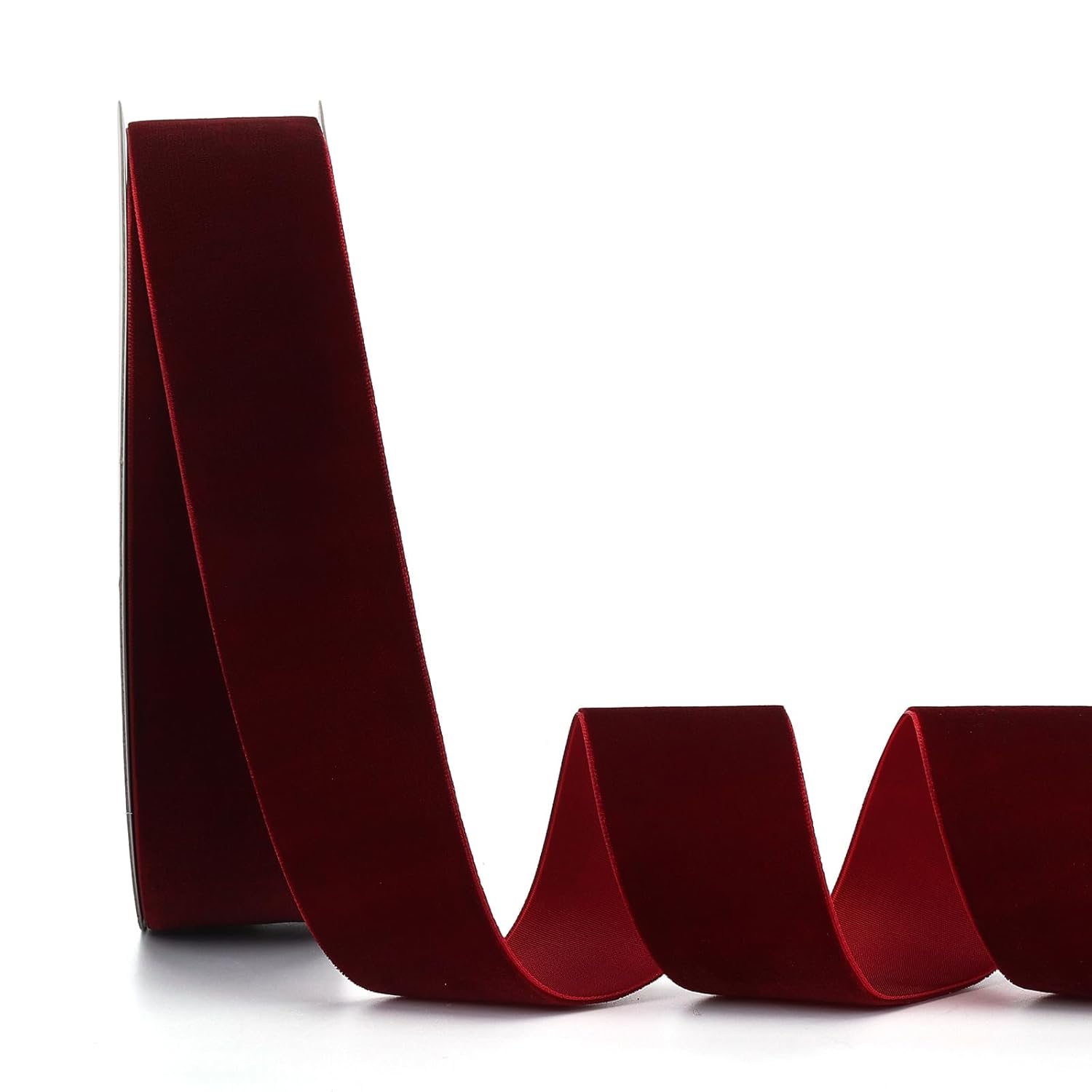 Burgundy Velvet Ribbon 1-1/2 Inch X 20Yd,Great For Gift Wrapping,Hair Bows,Christmas,Wedding Party Decoration(1-1/2" Burgundy)