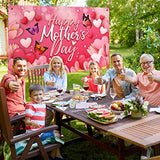 Large Happy Mother's Day Banner Decorations Mothers Day Flag Outdoor 71x44 Inch,Mom Gifts for Indoor Home House Decor Party Supplies,Yard Sign Background for Photography, Red Pink Heart Flowers