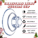 Christmas Light Suction Cups 1 1/5" Holiday Suction Cup Hooks Holder For Hanging Christmas Light String Decoration No Tools Required (50 Pieces)