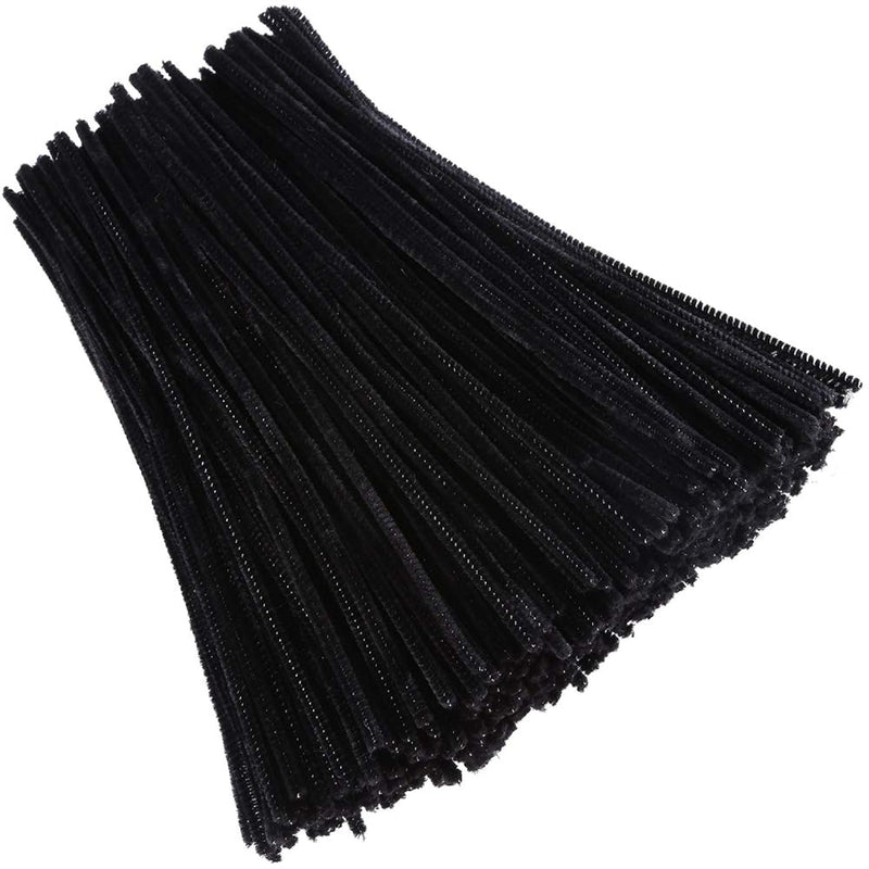 400 Pieces Halloween Black Pipe Cleaners Chenille Stems For Diy Art Craft Hall