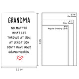 Funny Mothers Day Card Gifts For Grandma Nana Grandmother, Humor Grandma Birthday Card, Cool Gag Unique Funny Gifts Ideas From Grandson Granddaughter