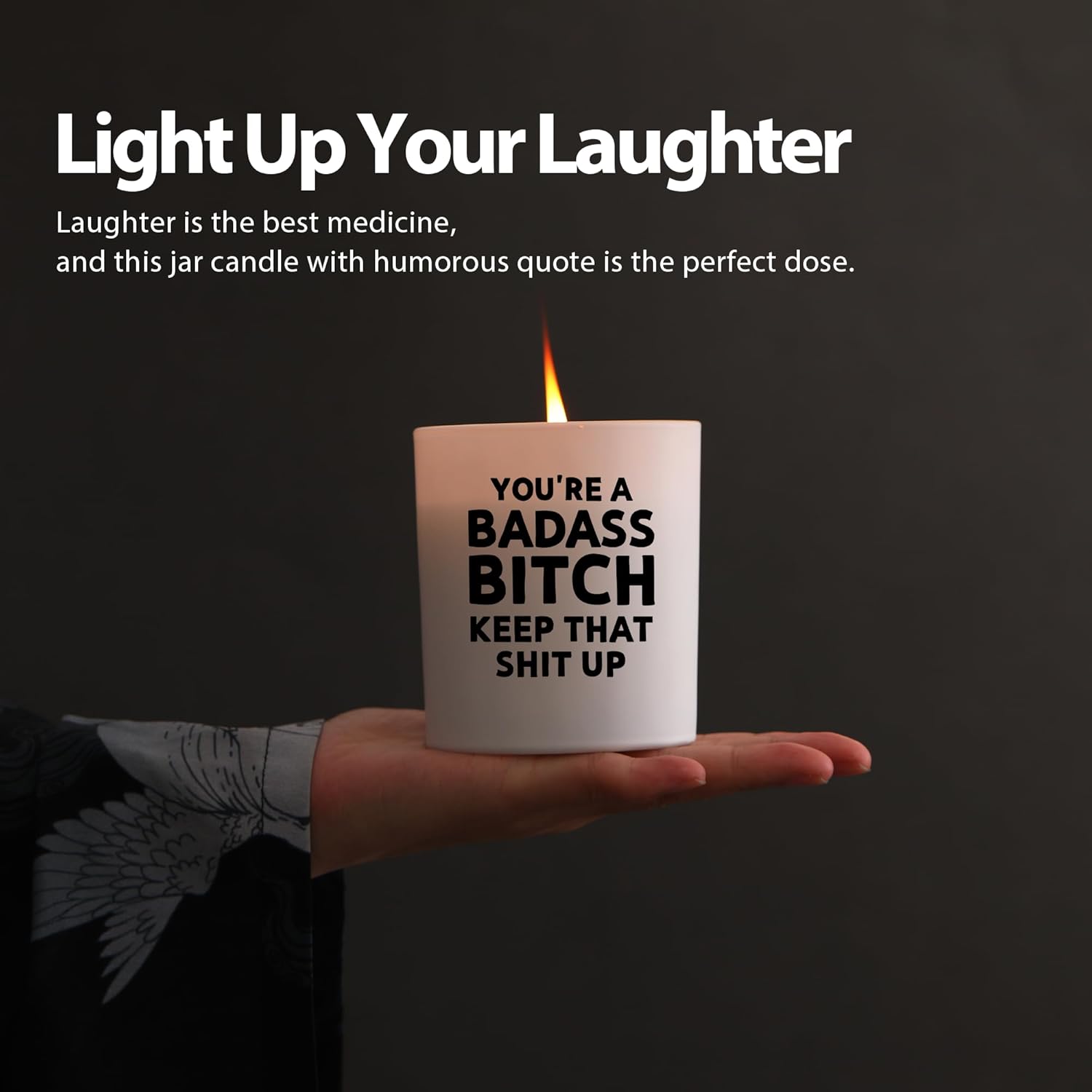 You'Re A Badass Bitch Keep That Shit Up Candle Gifts For Women Friend Coworker Sister Scented Candles Home Office Jar Candles Sage Lavender Scent Soy Wax Candle 9.5 Oz