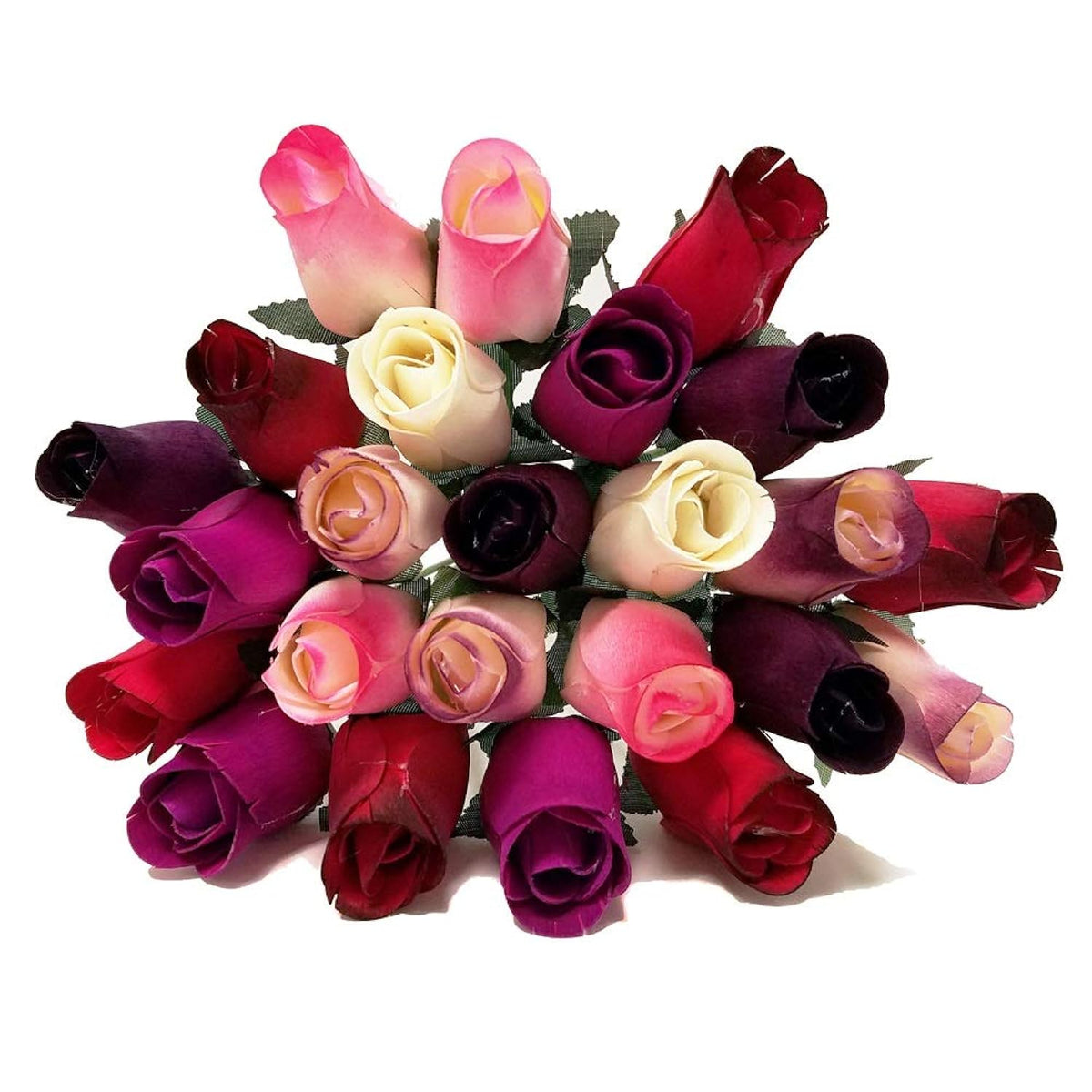 Shop Zoombie 24 Realistic Wooden Roses – Berry Rose Buds (1091)