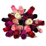 Shop Zoombie 24 Realistic Wooden Roses – Berry Rose Buds (1091)