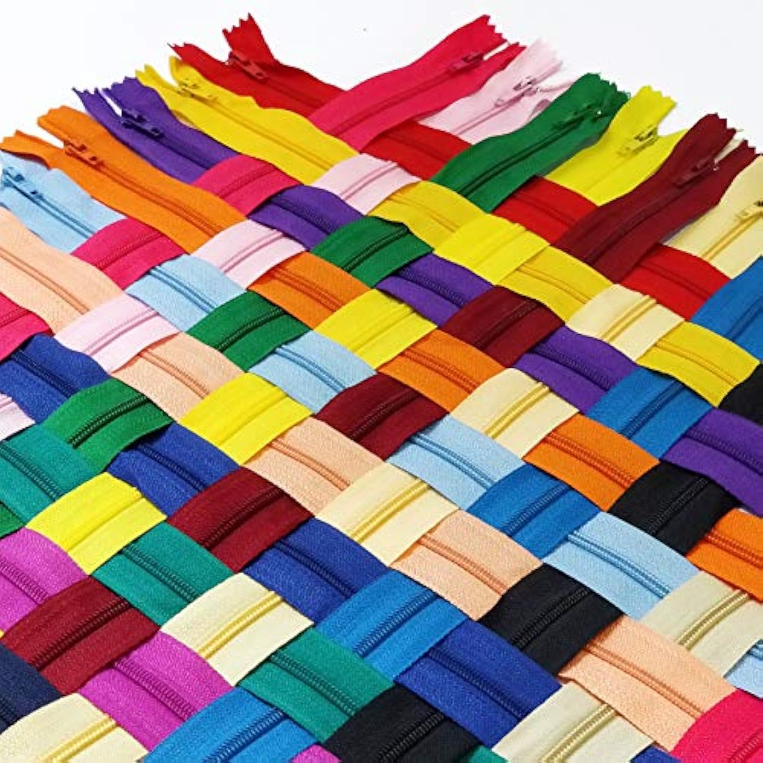 Nylon Zippers For Sewing Crafts | 5 Sizes Bulk Zipper | 100 Pcs/Pack (