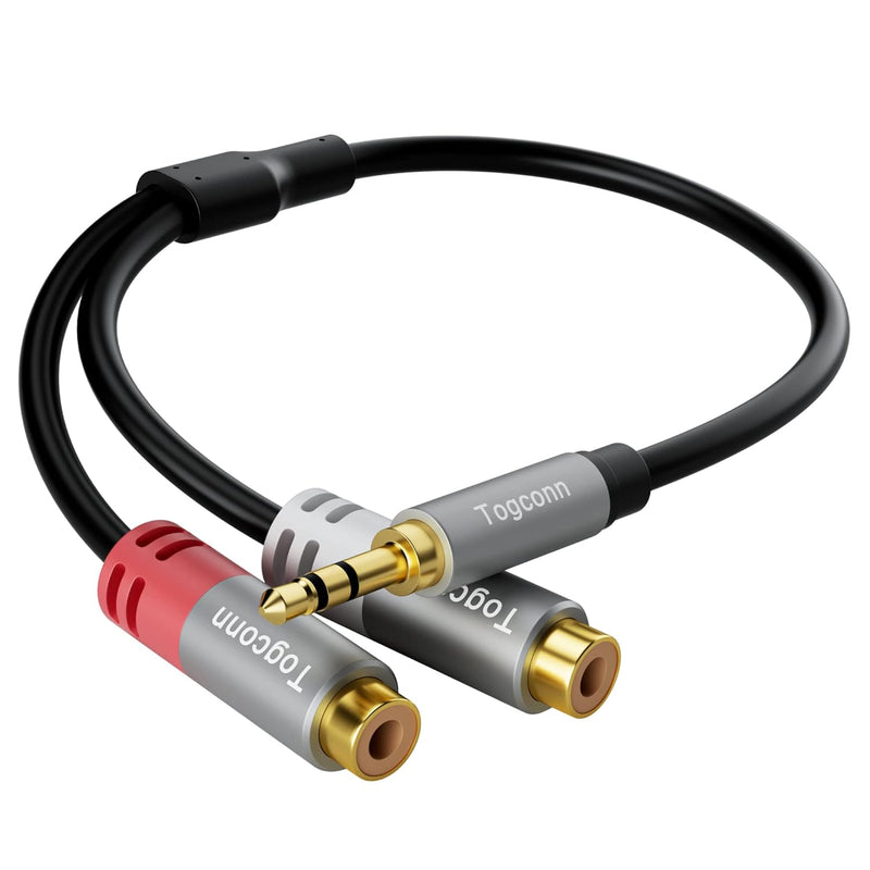 3.5Mm To 2 Rca Cable, [24K Gold Plated] Stereo Rca Y Splitter 3.5Mm Male To 2R