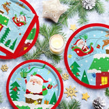 Christmas Party Supplies - Christmas Santa-Themed Disposable Paper Plates And Napkins - Perfect Merry Christmas Party Decorations?Serve 50