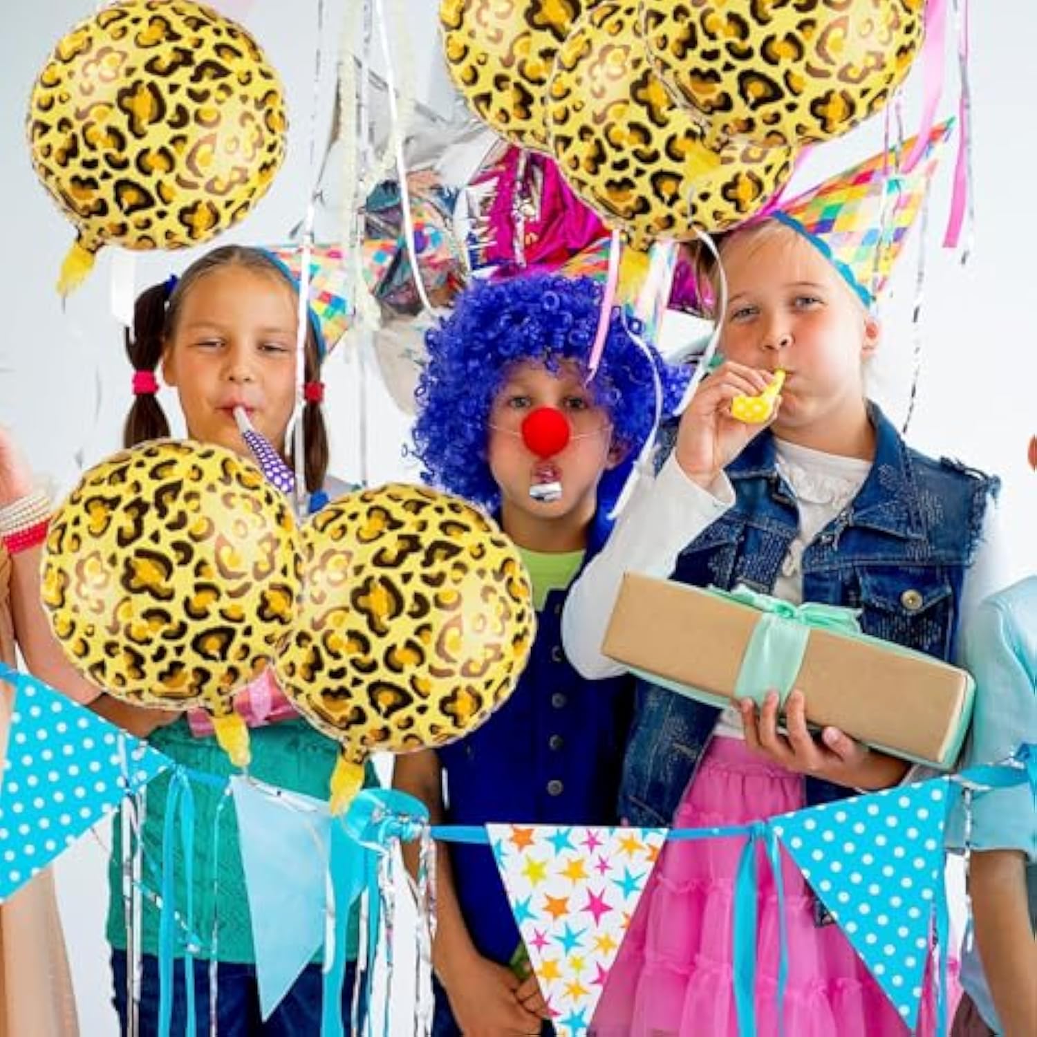 12 Pcs 18 Inch Leopard Print Aluminum Foil Balloons - Animal Print Balloons For Zoo Themed Jungle Safari Themed Birthday Decorations