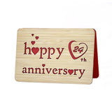 Wooden 24Th Anniversary Card,Handmade 24 Years Wedding Anniversary Greeting Cards,24Th Anniversary Card For Her,Him,Husband,Wife