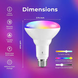 Smart BR30 LED Flood Light Bulb RGB Color 650 Lumens 4 Pack