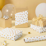 Gold Craft Gift Wrapping Paper Roll - 1 Roll 17”X 33 Ft Gold Foil Metallic Wrapping Paper Wedding Bridal Shower Wrapping Paper For Anniversary Wrap Favor Flower Wrap Supply