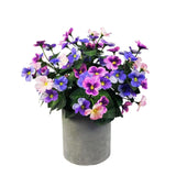 365 Blooming Decor 14 Inch Artificial Pansy Flowers In Minimalist Gray Pot, Luxury Fake Weather-Resistant Silk Spring Flowers, Purple And Pink Mix, For Tabletop Kitchen, Home Decor. No Assembly