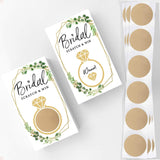 Bridal Shower Games – Scratch Off Raffle Cards, Fun Wedding Shower Game, Botanical Greenery Theme, 30 Cards & Stickers