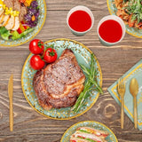 Sage Green And Gold Party Supplies 140 Pieces Happy Birthday Dinnerware - Sage Green Paper Plates, Napkins, Cups, Gold Plastic Forks, Knives, Spoons For Baby Shower Birthday Party Decoration