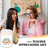 Candle Gift For Teacher Appreciation, Aromatherapy Candle For Women, Novelty For Teacher Appreciation Week, Natural Soy Wax Jar Candle, Unique Thank You Present With Saying, Vanilla Scent