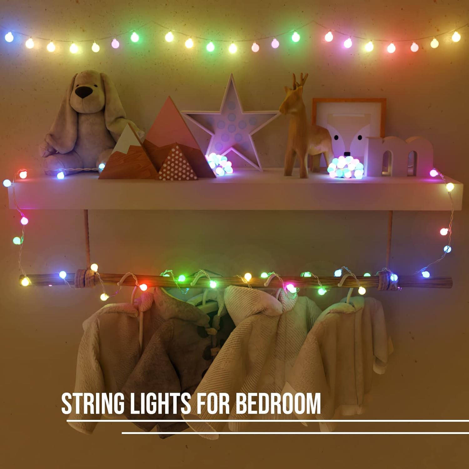 Led String Lights Usb Plug In 19 Color Changing String Lights With Remote 21.3Ft 50 Led Multicolor Globe Fairy Lights Fo