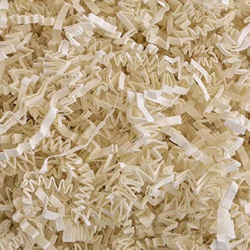 - 2 Lb - Light Ivory - Crinkle Cut Paper Shred Filler Great For Gift Wrapping, Basket Filling, Birthdays, Weddings, Anniversaries