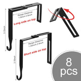 8 Pcs Adjustable Cubicle Hanger Universal Partition Metal Cubicle Hooks Door Hanger, Adjusted To Fit Panels With 1 3/8 Inch To 3 1/2 Inch Thickness For Office Whiteboard (Black)