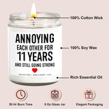 Funny 11 Years Candle, 11 Year Anniversary, Gifts For Him, Her, Steel Anniversary, Gifts For Men, Women, Couples, Husband, Wife, 11Th Wedding Anniv. Presents Or Decorations - 9 Oz