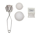 1Pc 500G And 2 Pcs 150G Ceramic Crucible Bowl Dish Cup Set Refining Melting Gold Silver Copper Jewelry Tool With Whip Tongs Handle 2A And 20G Pure Borax For Metal Melting