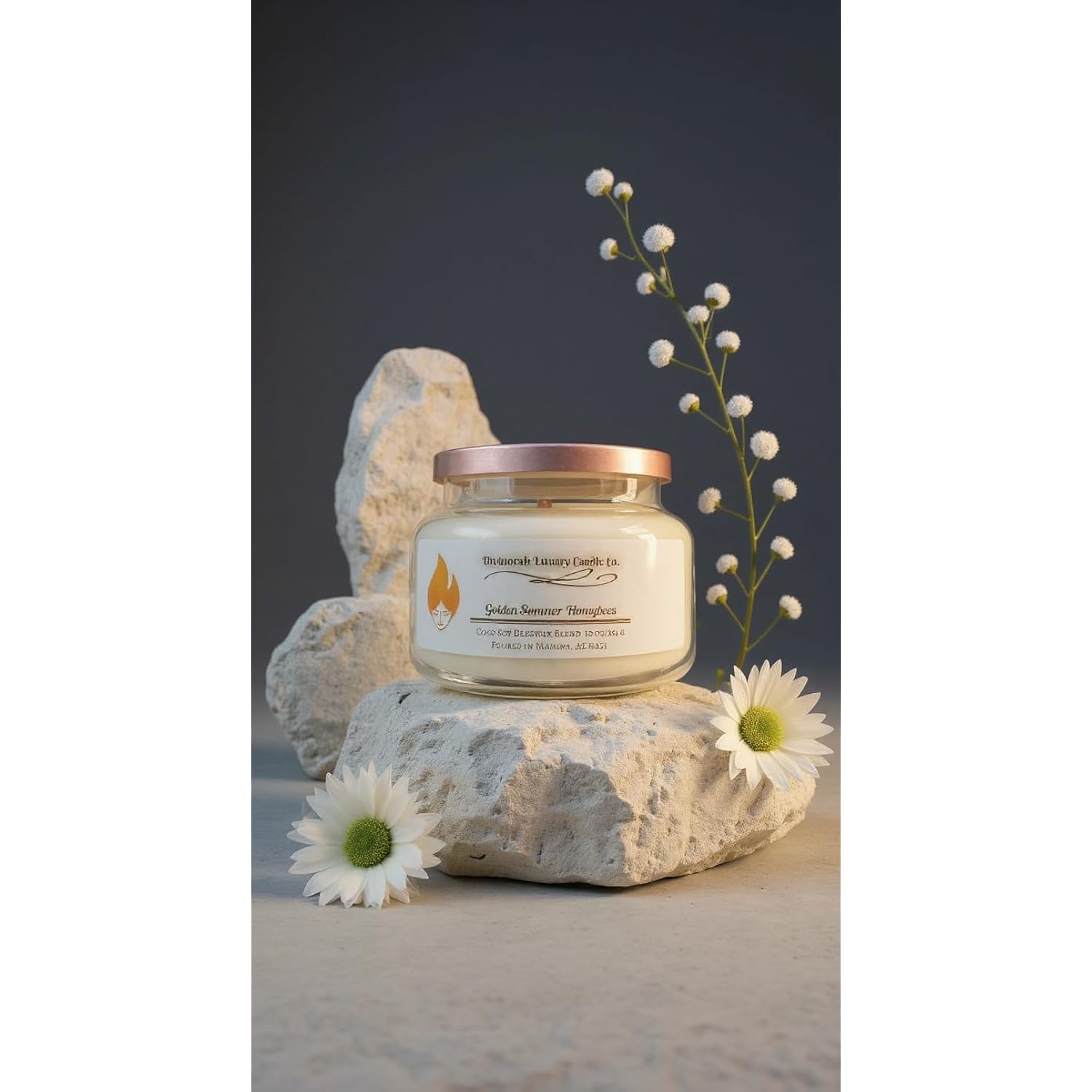 Creamy Vanilla Beans Candle | 10 Oz | Virgin Coconut Soy Blend | Crackling Wooden Wick | | Non-Toxic. (Medium)