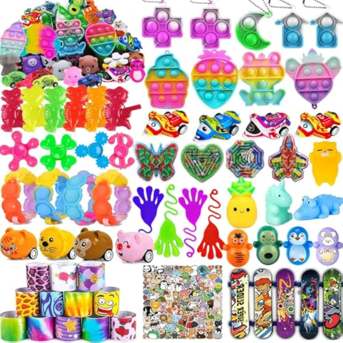 124 Pcs Party Favors For Kids, Goodie Bags Stuffers, Prize Box Toys For Classroom, Treasure Chest Toys, Fidget Toys Bulk, Pinata Fillers, Carnival Prizes