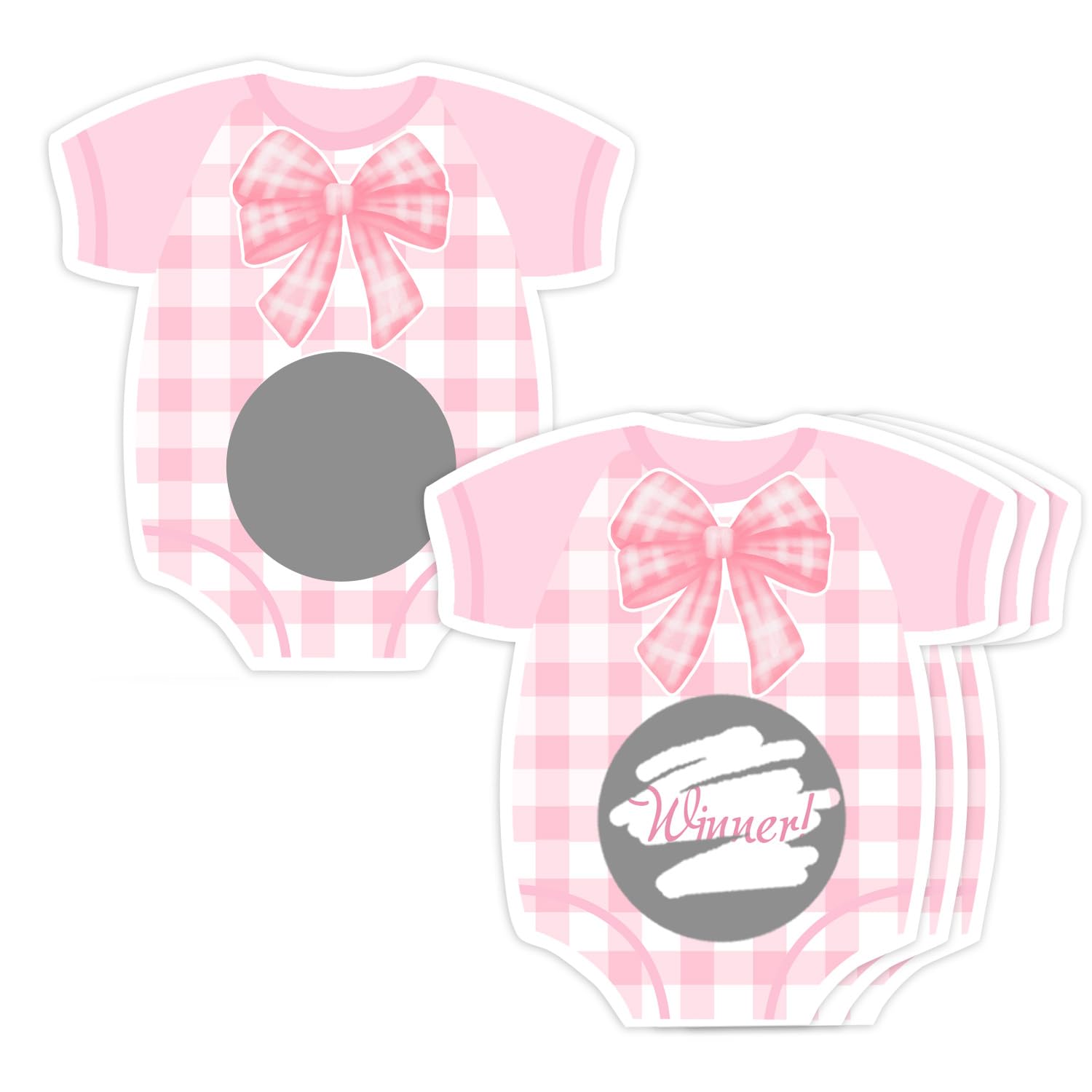 Pink Bow Baby Shower Decorations, 30Pcs Pink Bow Baby Shower Scratch Off Game Girl, Silly Activity For Ice Breakers, Door Prizes, Baby Shower Activity And Idea, Fun And Easy To Play