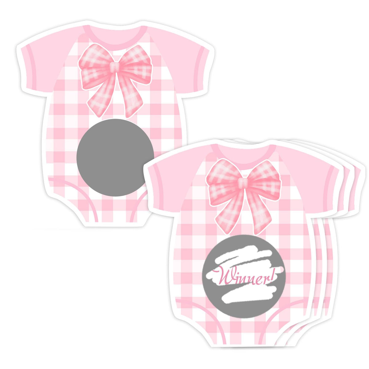Pink Bow Baby Shower Decorations, 30Pcs Pink Bow Baby Shower Scratch Off Game Girl, Silly Activity For Ice Breakers, Door Prizes, Baby Shower Activity And Idea, Fun And Easy To Play