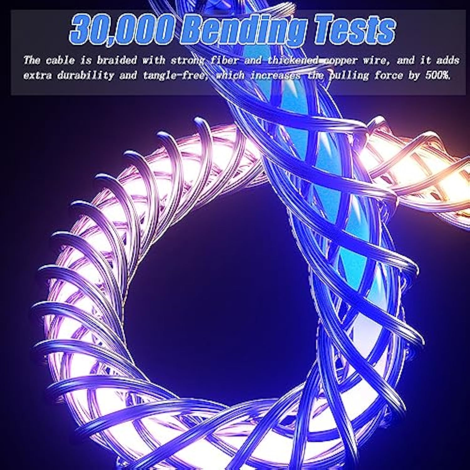Light Up Phone Charger Cord, Multi Led Charging Cable Rgb Glowing Gradual Ligh