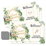 50 Psc Housewarming Scratch Off Cards, Watercolors Plants Scratch Cards For Rustic New Home New House Party Supplies, Housewarming Party Lottery Group Activity