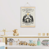 Christian Christmas Nativity Wall Art, Christmas Jesus Birth Wall Decor, Religious Xmas Tree Poster Hanger Frame For Nursery Kids Bedroom Church Home Office Decor, 12X16 Inches