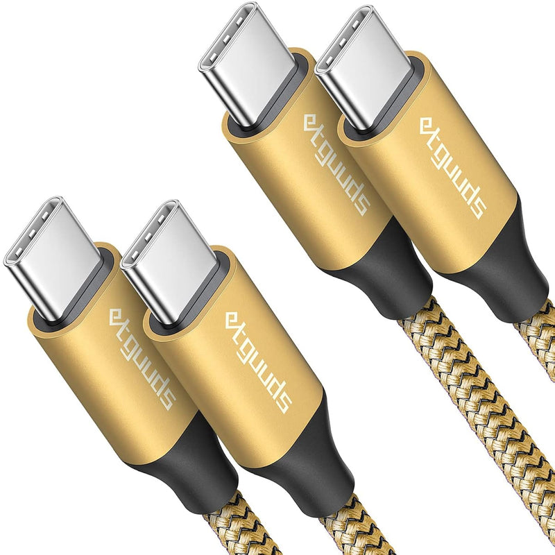 Gold Usb C To Usb C Cable [3Ft, 2-Pack], 60W Fast Charging Type C To Type C Ch