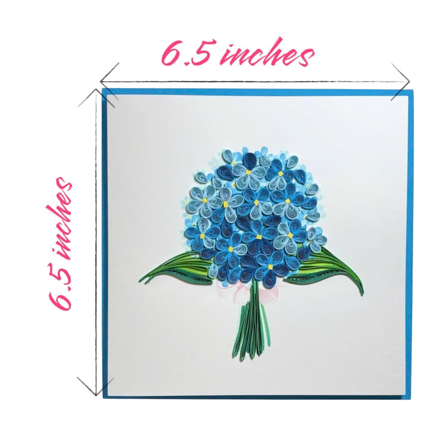 Handcrafted 3D Quilling Hydrangea Greeting Card For Mother'S Day, Father'S Day, Birthday, Anniversary, Beautiful And Unique Design, Blank Inside Ready To Gift, Includes Envelope