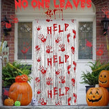 2 Pack Bloody Halloween Foil Fringe Curtains 3.3x6.6ft Scary Zombie Vampire Decor