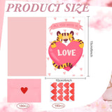180 Pcs Mini Valentine'S Day Cards Assortment Bulk Classroom Kids Greeting Cards 3.5 X 2.4''Foldable Love Heart Greeting Cards Wedding Card With Envelopes Stickers For Valentines Day