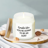 New Auntie Gifts First Time Scented Candle - Pregnancy Announcement For Aunt - Promoted To Auntie - Promoted From Bestie To Auntie - Baby Reveal Gifts For Sister Friend Soy Candle 4Oz