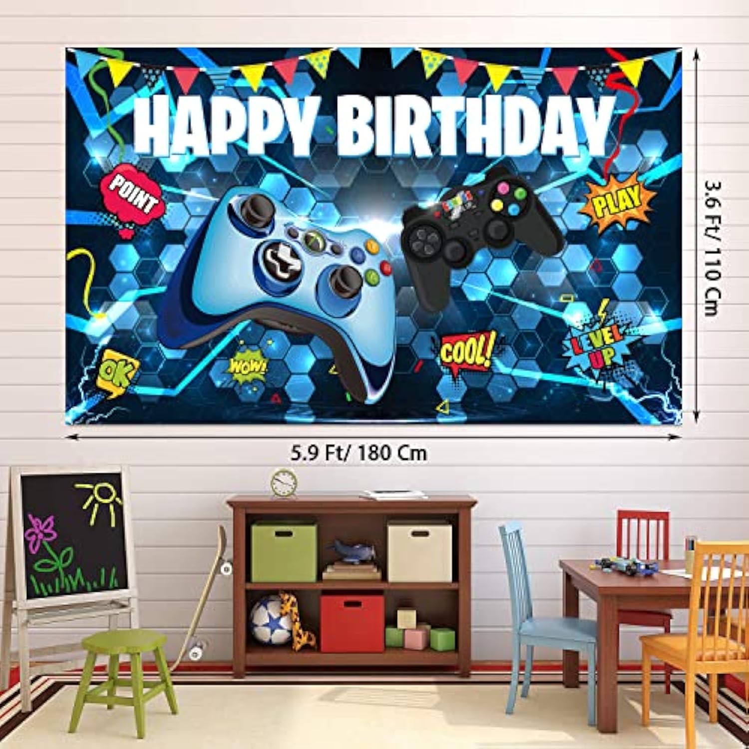 Video Game Birthday Party Decorations - 109Pcs Gamer Gaming Party Supp