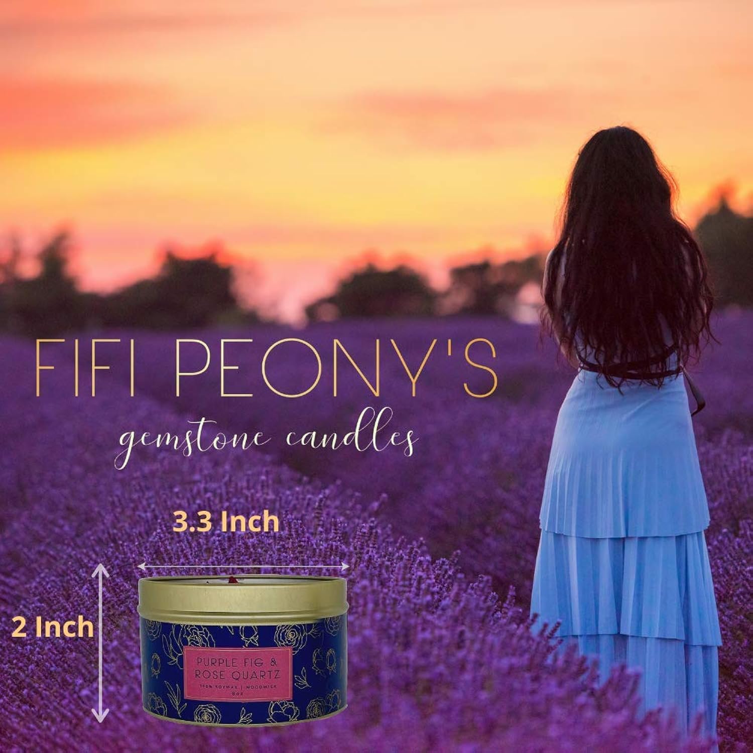 'S Gemstone Candles - Infused With Healing Rose Quartz Crystals And Hand Placed Dried Flowers. Scented With Soothing Fig In Natural Soy Wax. Burns With An Elegant Wooden Wick. 8Oz