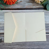 Light Gold Invitation Jacket Tri Fold Pocket Envelope Wedding Anniversary Holiday Cards Sleeve 25Pcs (Light Gold)