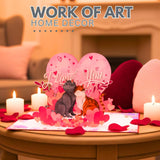 Cat Valentines Card - 3D Pop Up Valentines Day Card For Husband, Wife, Him, Her, Boyfriend, Girlfriend, 6X8 In Valentine Pop Up Cards For Adults - Anniversary Cards Perfect For Cat Lovers