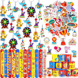 98 Pcs Circus Party Favors Include Circus Slap Bracelets Cute Stickers Clown Animal Keychains Carnival Party Favors For Carnival Birthday Supplies Classroom Rewards