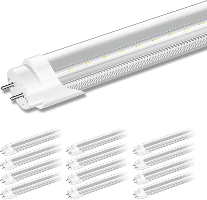 12 Pack 4FT T8 LED Bulbs Type B 24W 3000LM 6000K Daylight Ballast Bypass Replacement