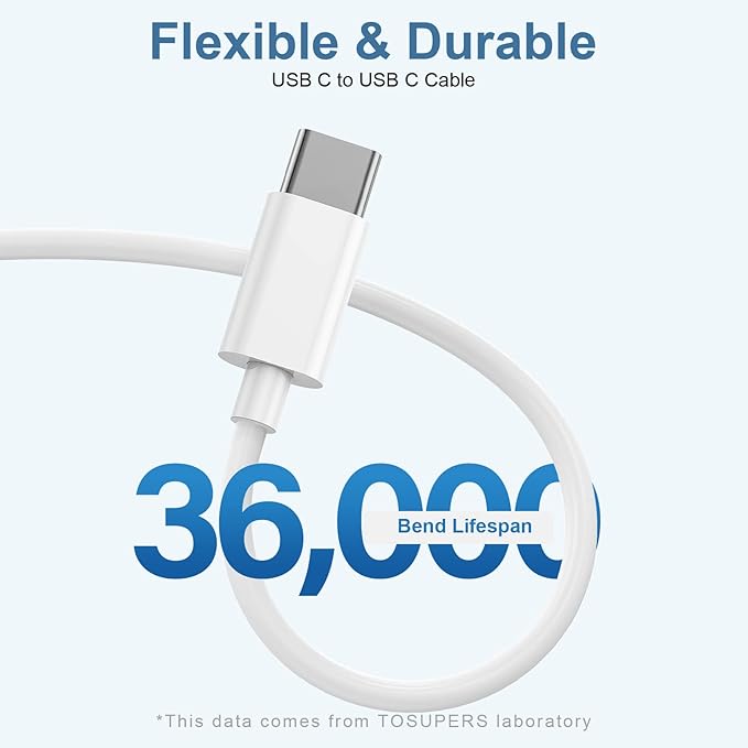 3 Pack 6FT USB C to USB C 60W Fast Charging Cable for iPhone 17 16 iPad MacBook