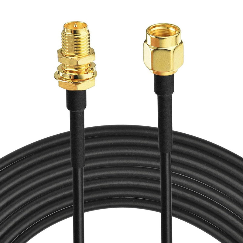 Wifi Antenna Extension Cable 40 Feet Rp-Sma Male To Rp-Sma Female Bulkhead Mou