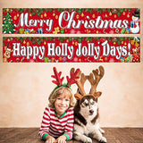 2 Pack Merry Christmas Banner Xmas Decorations Welcome Red Christmas Porch Banners Poster For Home Wall Indoor Holiday Party Winter Decor