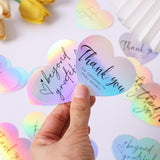 150 Pcs Holographic Love Heart Shaped Thank You Cards, 2.36 X 2.76 Small Business Encouragement Cards For Handwritten Message, Greeting Cards For Wedding, Baby Shower, Small Business, All Occasion