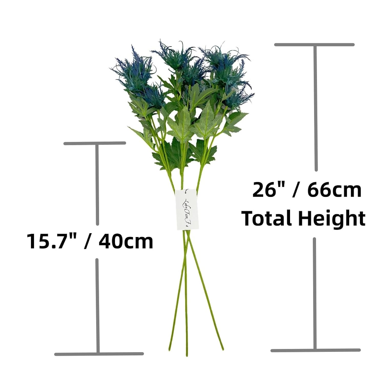 Artificial Flowers Artificial Thistle Spray Eryngo Fake Eryngium Foetidum Simulation Sea Holly For Wedding Bouquet Centerpiece Home Decor (Blue, 3)
