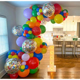 Red Yellow Blue Balloons, Rainbow Assorted Latex Balloons, 12Inch Matte Blue Yellow Red Green Latex Balloons Colourful Confetti Star Balloons For Birthday Festival Carnival Circus Game Party Decor